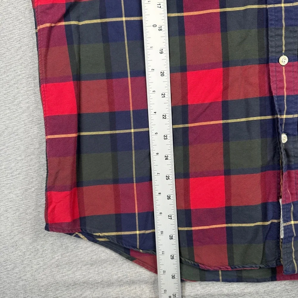 Polo Ralph Lauren Shirt Mens Large Classic Fit Red Green Plaid Button Down